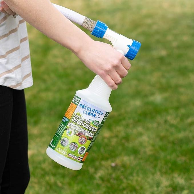 Amazing Outdoor Deodorizer odor eliminator Natural Enzyme Just Spray & Walk Away Grass, AstroTurf, Dog Runs, Patios, Decks, Fences & More Vet Approved - 32oz 2pk odor eliminator for strong odor - NeatNest