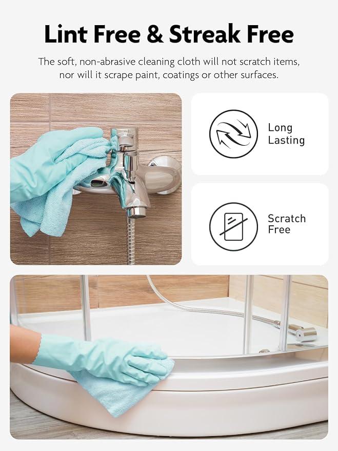 Fantasticlean Microfiber Cleaning Cloth Roll -75 Pack, Tear Away Microfiber Towels, 12" x 12", Reusable, Washable, Scratch Free, Ultra Absorbent Dishcloth for Home Supplies, Car, Pet, Kitchen (Blue) - NeatNest