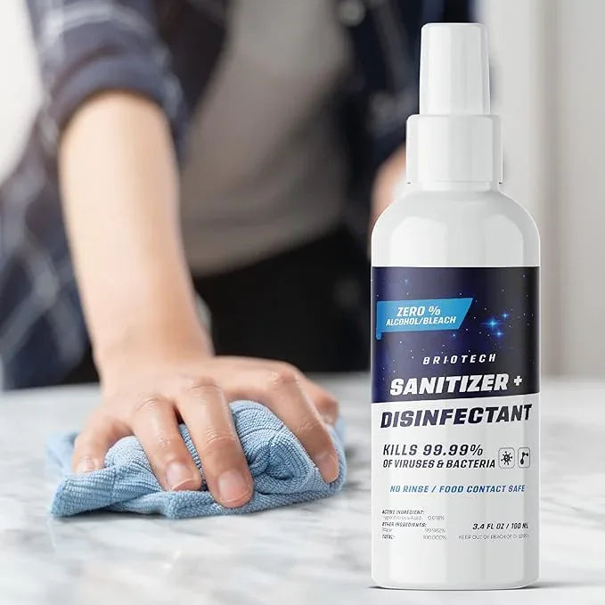 BRIOTECH Sanitizer Disinfectant Hypochlorous, Kill 99.99% of Viruses & Bacteria, Control Mold, Eliminate Odor, Gentle for Nursery & Play Rooms, Food Contact Surface Sanitizer, 1 Gallon Refill - NeatNest