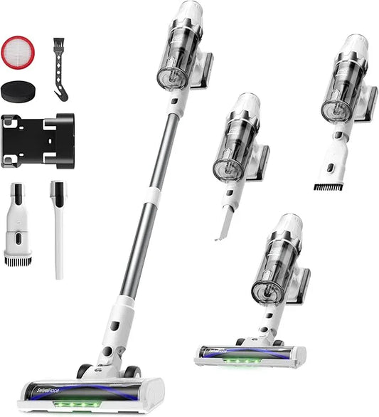 ElecKeys Cordless Vacuum Cleaner, 580W 48KPA 65Mins Vacuum Cleaners for Home, Self-Standing Anti-Tangle Vacuum with LED Display, Rechargeable, Lightweight, Cordless Vacuum for Floors/Pet Hair/Carpets - NeatNest