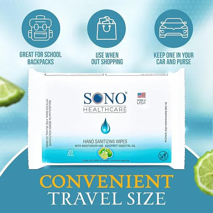 SONO Disinfecting Wipes - 160 Count (Pack of 2) + Sanitizer, Alcohol-Free, No Bleach, Medical-Grade, Multi-Surface Cleaning for Home, School, Office - NeatNest