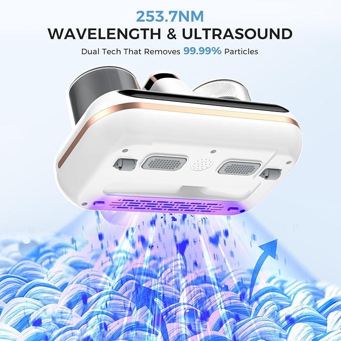 Mattress Vacuum Cleaner - 5-in-1 Cordless Bed Vacuum Cleaner, Powered by UV-C Light & Ultrasonic Technology, 16Kpa Strong Suction,Low Noise,Suitable for Dust, Pet Hair, Etc. - NeatNest