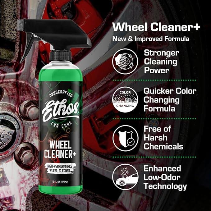 Ethos Wheel Cleaner Spray - Iron Remover Car Detailing - Rim Cleaner Spray Brake Dust, Iron Remover - Color Change Technology - Professional Strength Formula - Brake Dust Remover - NeatNest