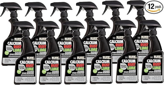 Flitz Calcium, Rust, & Lime Remover - 16oz Bottle of USA-Made Limescale Remover for Toilets, Showers, and More - Powerful Spray that Instantly Eliminates Tarnish, Grease, and Other Grime (12 Pack) - NeatNest