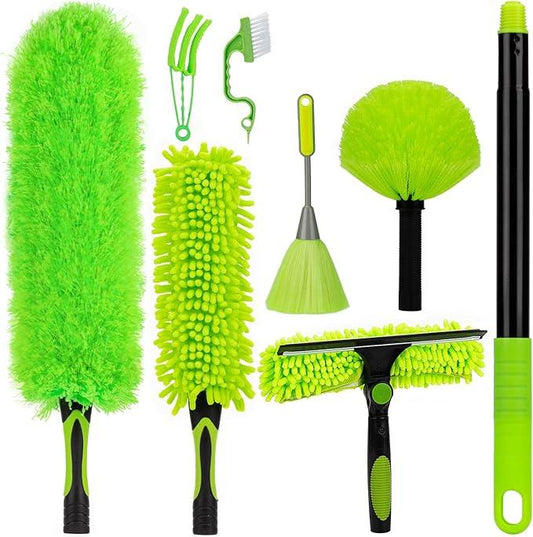 15 Foot Dusters for Cleaning, Duster with Extension Pole 7-15ft, Microfiber Feather Duster Used for Cleaning Ceiling Fan, High Window, Blinds, Shutters, Sofa, Cobweb Duster for Home (14 PCS) - NeatNest