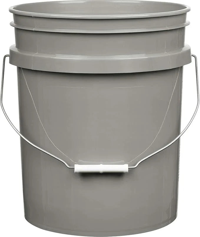 House Naturals 5 Gal Grey Plastic Bucket with Lid,(Pack of 2) Food Grade BPA Free - Cleaning Washing Transporting Food Water - NeatNest