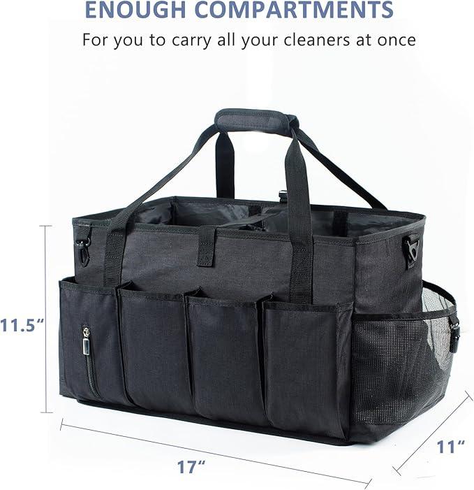 XL Professional Cleaning Caddy for Cleaning Suppliers, 17" Wearable Cleaing Bag for Housekeepers, Cleaning Organizer, Detailing Bag - NeatNest