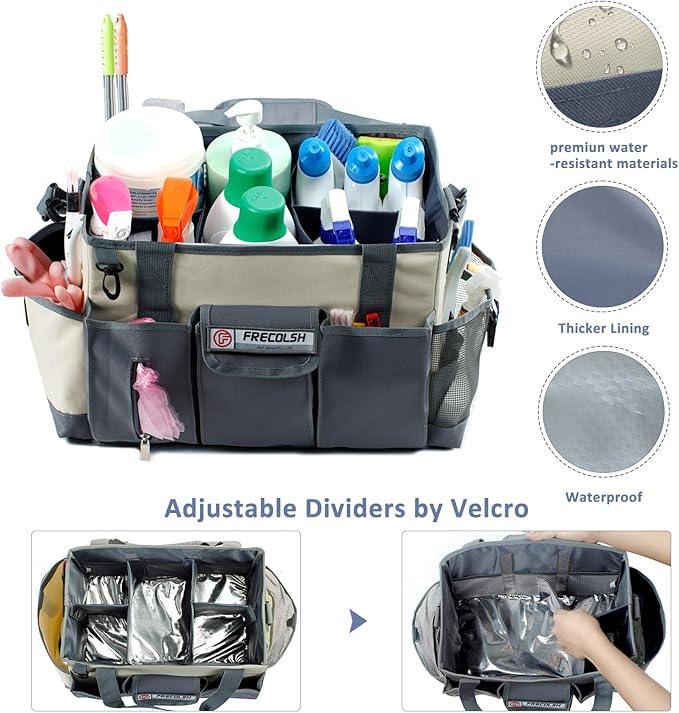 Cleaning Caddy for Cleaning Suppliers Organizer with Pockets for House Cleaning Essentials, Cleaning Organizer, Wearable Cleaing Bag Tote, Storage Caddy for Housekeeping - NeatNest