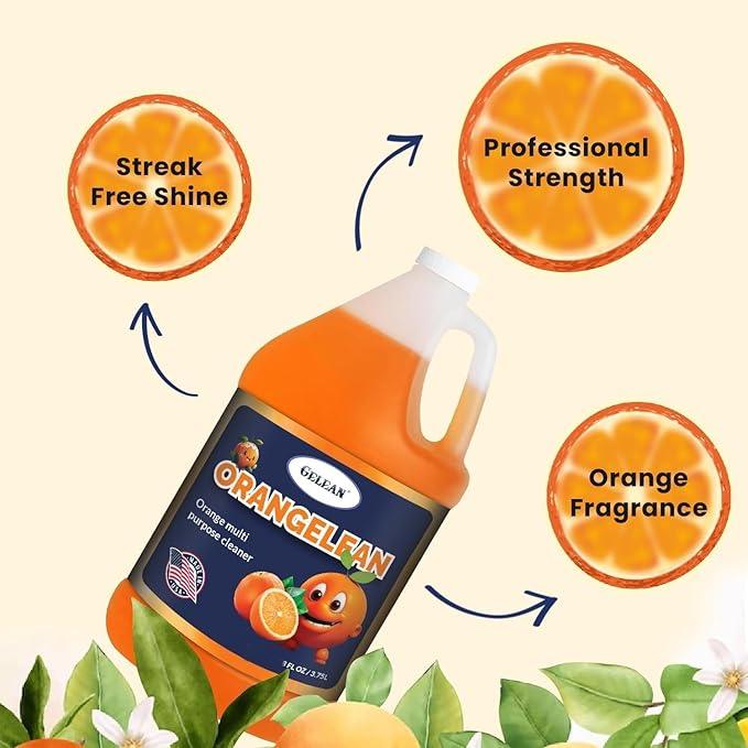 Multi Purpose Cleaner Pet Odor eliminator 64oz - Concentrate MAKES 32 GALLON - MADE IN USA- pH Neutral - ORANGELEAN Strong Odor Floor Cleaner - Orange Stain Remover - NeatNest