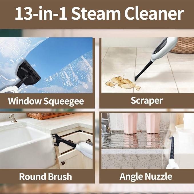 Steam Mop for Hardwood Cleaning, Steam Cleaner, Multipurpose Adapter Accessories, Floor Steamer, Lightweight, 20ft Power Cord, 2 Pads, 1200W, 300ml Water Capacity, 18 Secs Heat Up by Sandoo, SC1050 - NeatNest