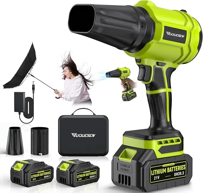 Cordless Leaf Blower, 980,000 RPM Handheld Leaf Blower with 2 X 4.0Ah Batteries & Charger, Lightweight Leaf Blowers for Patio Cleaning, Lawn Care, Leaves, Dust - Light Green - NeatNest