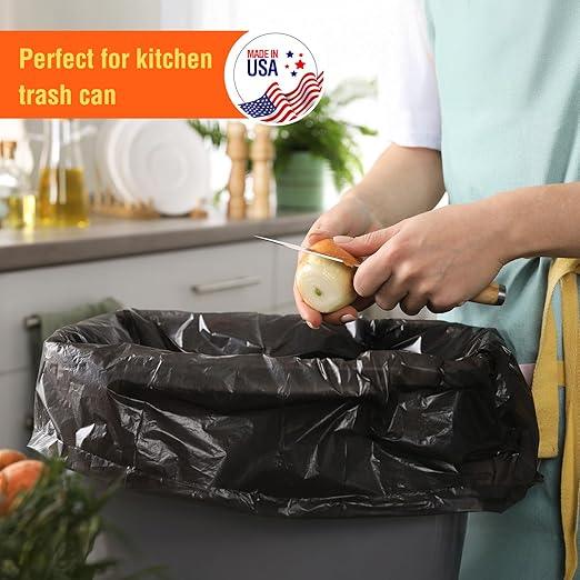 Delxo 30-33 Gallon Trash Bags, 1000 Count – 0.6 Mil Medium Duty Garbage Bags, Durable Plastic Bolsas para basura, Perforated Design– Made in USA for Kitchen, Yard, Office (Black) - NeatNest