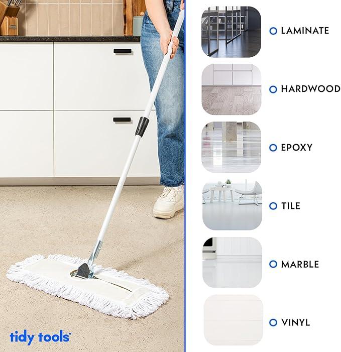 Commercial Dust Mop – 30 Inch Floor Sweeper for Hardwood, Reusable Cotton Mop Head, Extendable Handle, Dry Mop for Floor Cleaning & Janitorial Supplies - NeatNest