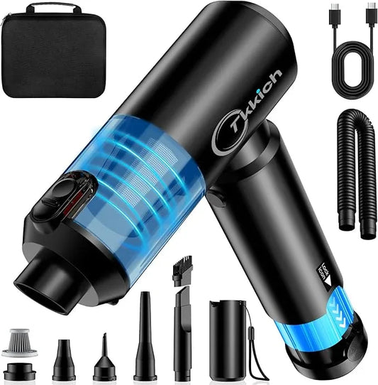 Cordless Car Vacuum Cleaner with Removable Battery as 35W Power Bank, 6-in-1 Handheld Vacuum Blower Set,18000PA Mini Vacuum Cleaner 6000mAH with Brushless Motor for Car Home Pet Cleaning - NeatNest