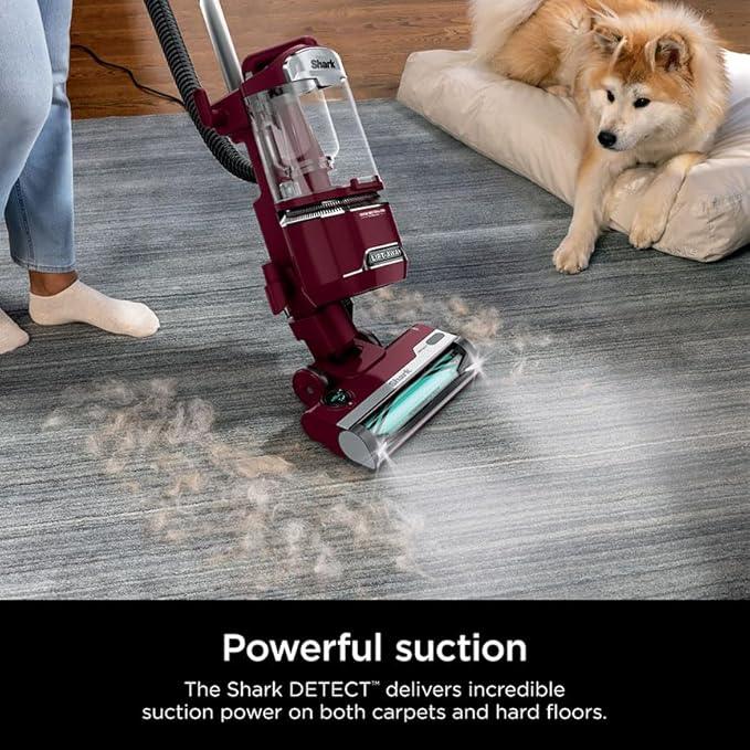 Shark DETECT Lift-Away Corded Upright Vacuum with Detect Technology, Self-Cleaning Brushroll for No Hair Wrap, Anti-Allergen Complete Seal, and Odor Neutralizer Technology, Burgundy, LA492 - NeatNest