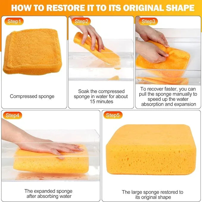 Tioncy 48 Pcs Large Sponges Bulk 7.5 x 5.5 x 1.9 Inch Grouting Car Wash Foam Cleaning and Washing Sponge Commercial Foam Large All Purpose for Cleaning Dishes Car Tile Bike (Yellow) - NeatNest