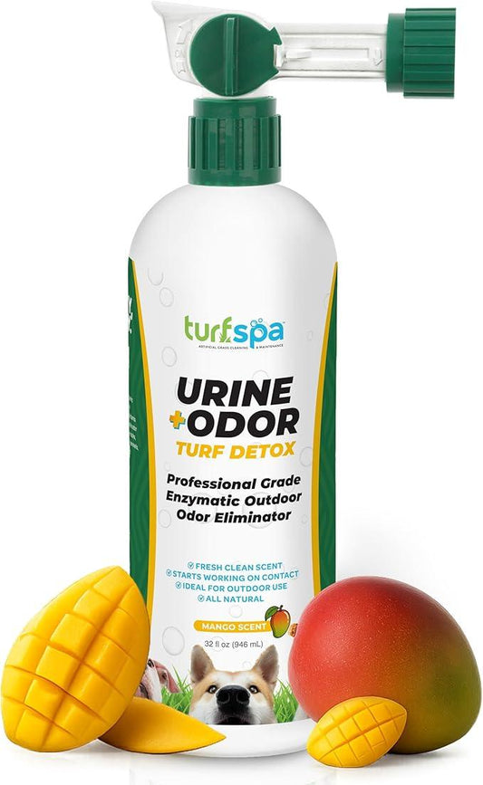 Urine & Odor Turf Detox: 32 oz Mango Scented Professional Enzyme Cleaner & Odor Eliminator for Artificial Grass, Turf, Concrete & Patios, Pet Urine Enzymatic Cleaner for Dogs & Cats - NeatNest