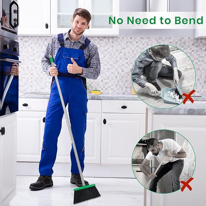TreeLen Broom and Dustpan Set - Simplify Cleaning Your Home Ktichen Office with Ease - NeatNest