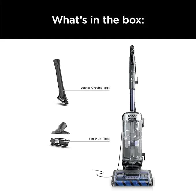 Shark AZ2001AMZ Vertex DuoClean PowerFins Upright Vacuum, with Powered Lift-Away & Self-Cleaning Brushroll, Dark Lilac, 1 qt Dust Cup - NeatNest
