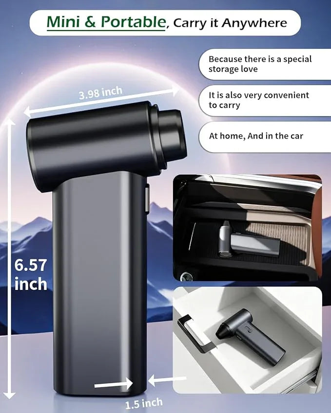Compressed Air Duster, Electric Air Duster 130000RPM Cordless Rechargeable Motor Portable Blower, Adjustable Mini Blower for Computer, Keyboard, Outdoor, House and Car, Replaces Compressed Air Cans - NeatNest