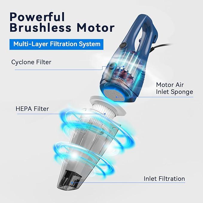 Corded Vacuum Cleaner, 12-in-1 Vacuum Cleaners for Home 15Kpa Power Suction Lightweight Stick Vacuum with Washable HEPA Filter Converts to a Handheld Vacuum for Home, Pet Hair, Carpet, Hard Floors - NeatNest