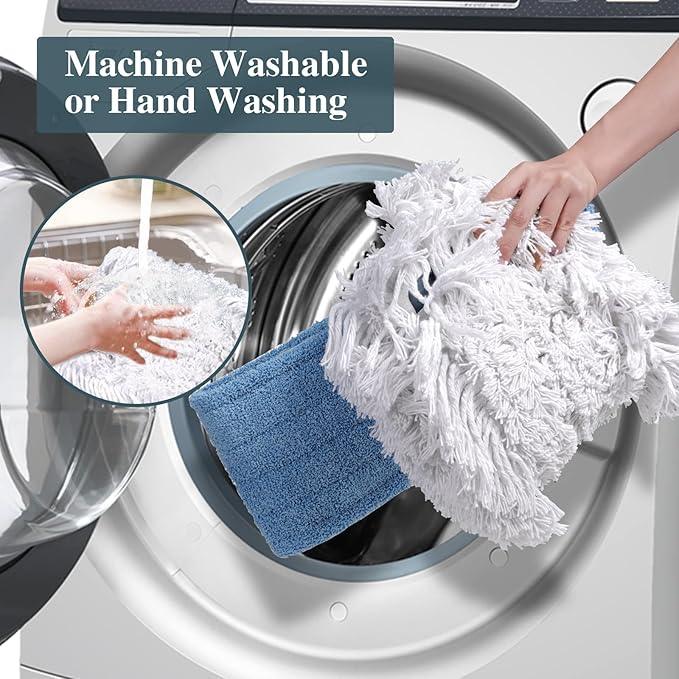 Commercial Mop,Masthome 42" Heavy Duty Dust Mop with Stainless Steel Handle,Large Industrial Mops for Floor Cleaning with 1 Cotton & 1 Microfiber Pad,Wet & Dry Large Mops for Home,Garage,School,Mall - NeatNest