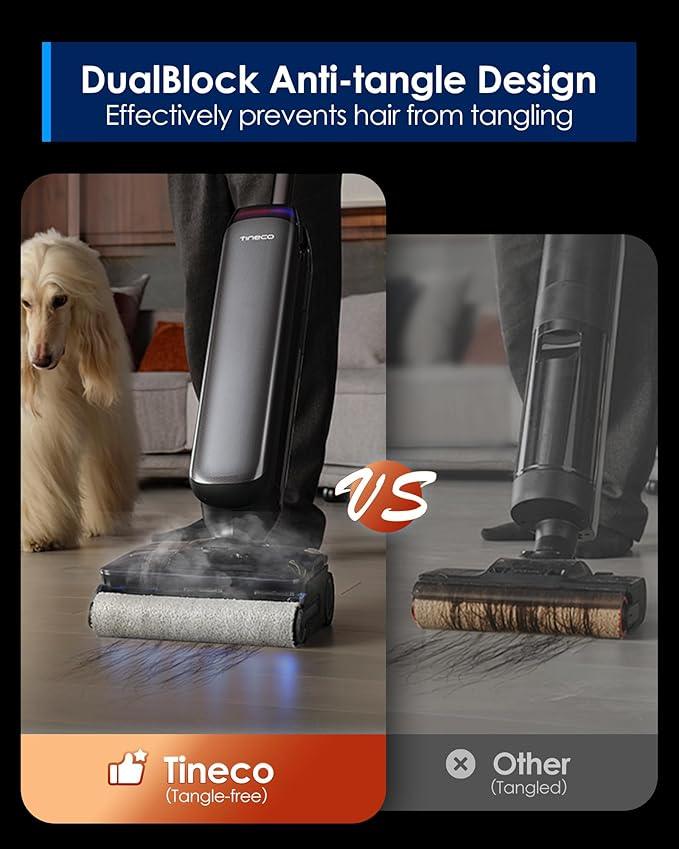 Tineco Floor One S9 Artist Steam Wet Dry Vacuum Cleaner, High-Temp Steam Cleaning, 22kPa Suction, 360° SmoothDrive, Anti-Tangle Design, 185°F Flashdry, Long Runtime, 180° Lay-Flat - NeatNest
