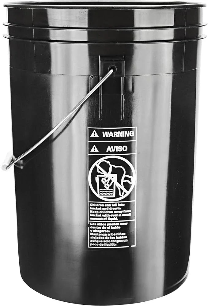 House Naturals Large 6 Gallon Food Grade BPA Free Made in USA Plastic Bucket Pail with Yellow Screw On Double Gasket Air Tight Lid (Pack of 2) - NeatNest