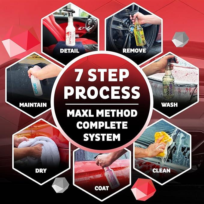 MAXL® Method Complete 9 Premium Auto Detailing Solution Bundle - All-in-One Car Detailing Kit for Deep Clean, Paint Protection, Instant Gloss, Spot-Free Drying, and Easy Rinse-Off Application - NeatNest