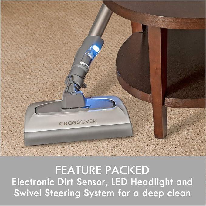 Kenmore Elite 21814 Pet Friendly CrossOver Lightweight Bagged HEPA Canister Vacuum with Pet PowerMate, Extended Telescoping Wand, Retractable Cord, 2 Floor Nozzles, and 4 Cleaning Tools-Silver/Gray - NeatNest