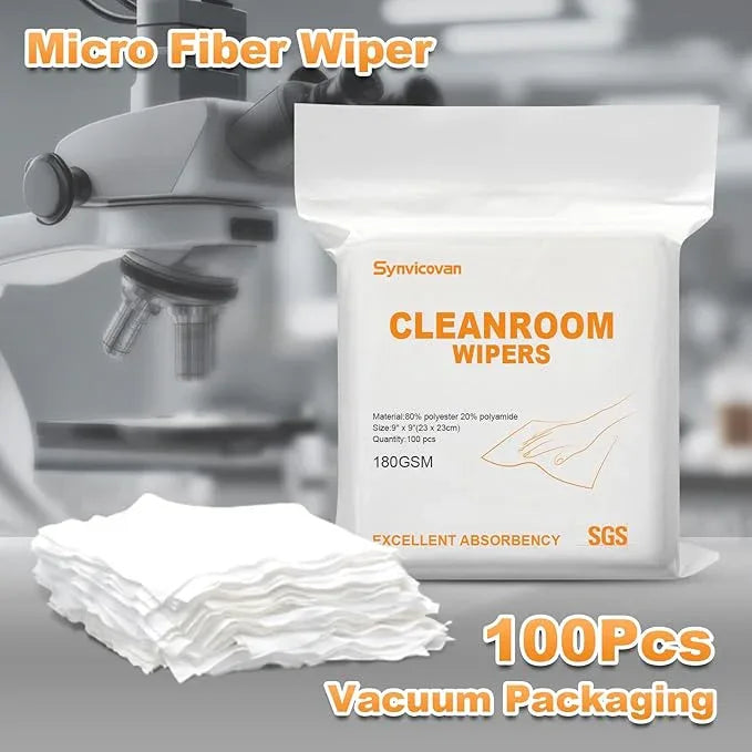 Microfiber Wipes 9"x9"(100 Pcs,Class 100, 200GSM) Superfine Lint Free Cloths Cleaning and Drying Cloths Reusable Ultra Absorbent for All Surface Types - NeatNest