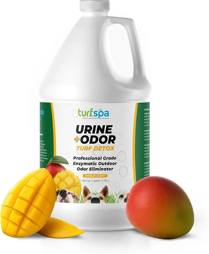 Urine & Odor Turf Detox: Mango Gallon Refill of Professional Enzyme Cleaner & Odor Eliminator for Artificial Grass, Turf, Concrete, Patio & Kennels, Pet Urine Enzymatic Cleaner for Dogs & Cats - NeatNest