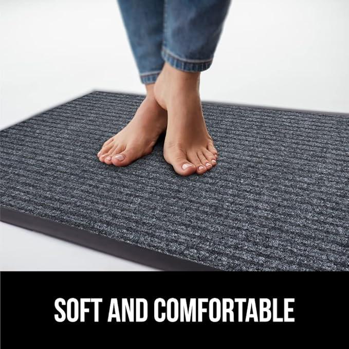 GORILLA GRIP Waterproof Traffic Guard Door Mat, 72x48, Heavy Duty Entryway Mats, Strong Rubber Back Commercial Utility Rugs for Office Hallway, Garage Floor and Home, Low Profile Carpet, Charcoal Gray - NeatNest