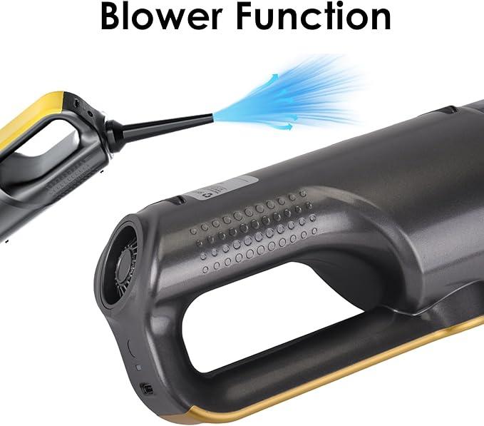 Handheld Vacuum Cordless, Car Vacuum Portable Cordless 6000mAh Dust Busters Rechargeable Brushless Motor 18000Pa Strong Suction, Portable Vacuum for Car Home with 6 Accessories, Yellow - NeatNest