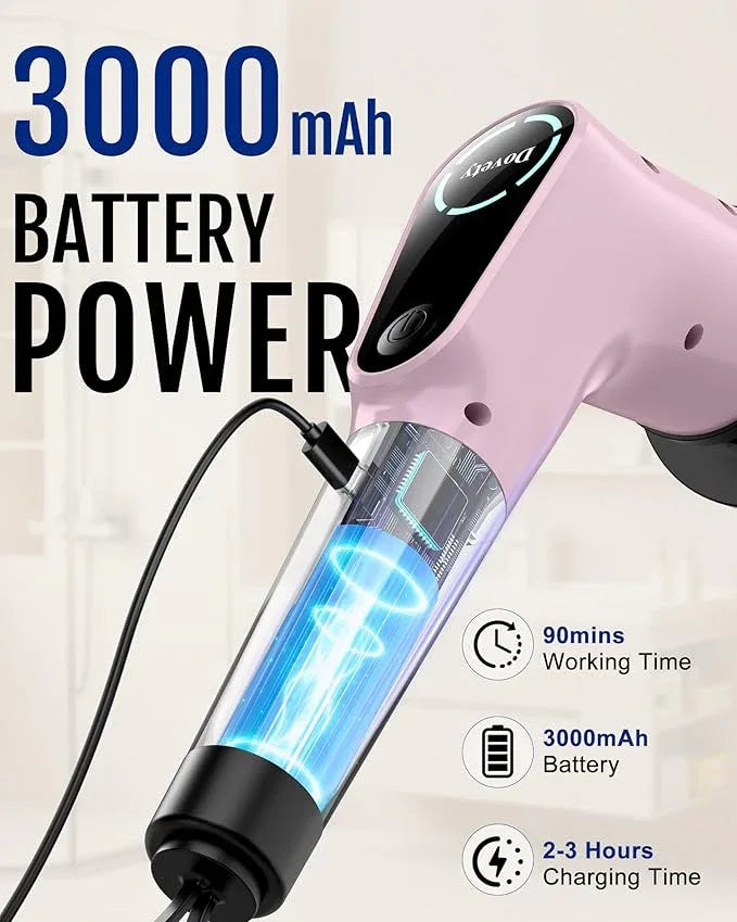 Dovety Electric Spin Scrubber, Cordless Cleaning Brush, Shower Scrubber with 8 Replaceable Brush Head, Power Cleaning Brush with Extension Handle, 2 Adjustable Speed, for Bathtub Grout Tile Floor - NeatNest