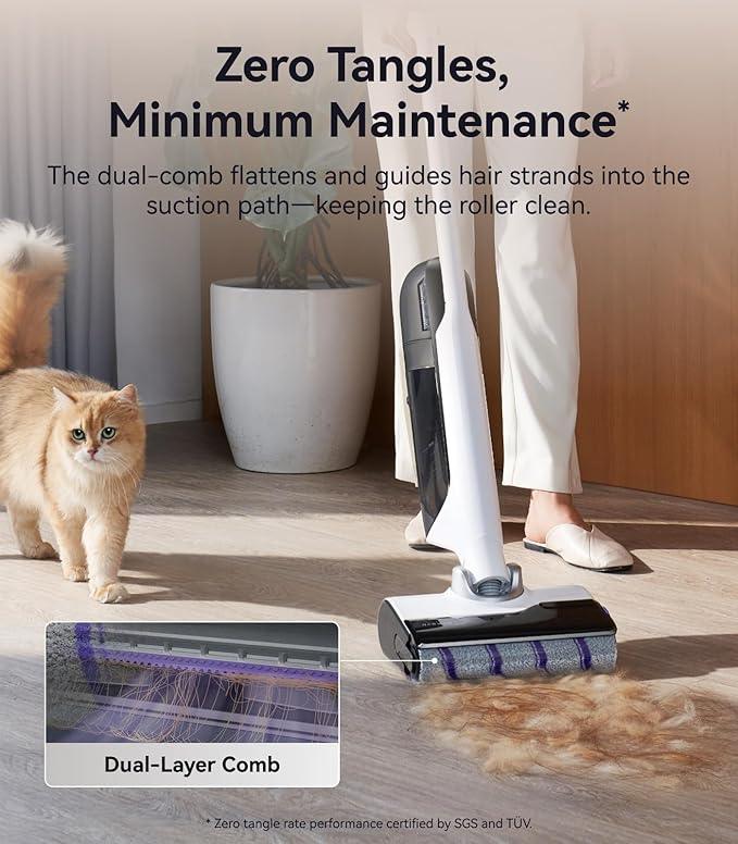 NARWAL S30 Wet Dry Vacuum Cleaner with 20000Pa Suction, 176°F Self-Cleaning, Heated Drying, Disposable Waste Bag, Tangle-Free, Cordless Vacuum Mop for Hard Floors & Edge Cleaning, Easy to Use - NeatNest