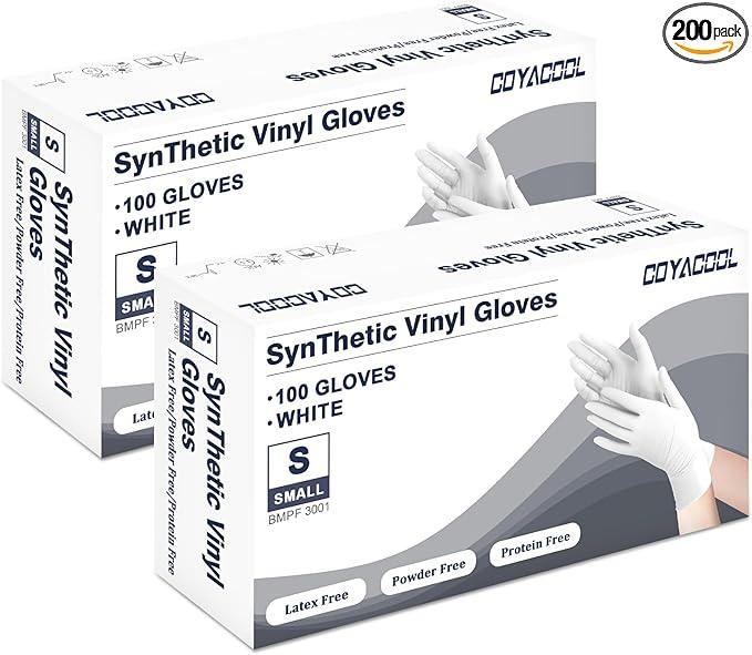 Disposable Gloves Small, Nitrile and Vinyl Blend Material Gloves, Latex Free 4 Mil 200 Pc Food Grade Glove for Cleaning, Food Prep, Hair Dye, Tattoo, White - NeatNest