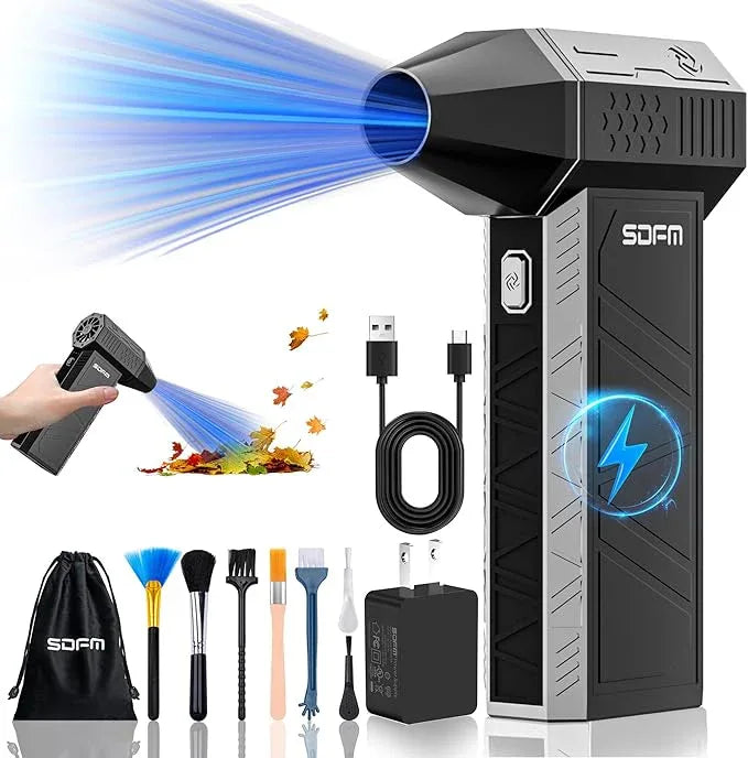 SDFM Compressed Air Duster - Electric Air Duster with Built in Brushless Motor,130,000RPM, 3-Speed Adjustable Air Blower - Suitable for Keyboard, Computer, car, and Home Cleaning (X3) (Max-Black) - NeatNest