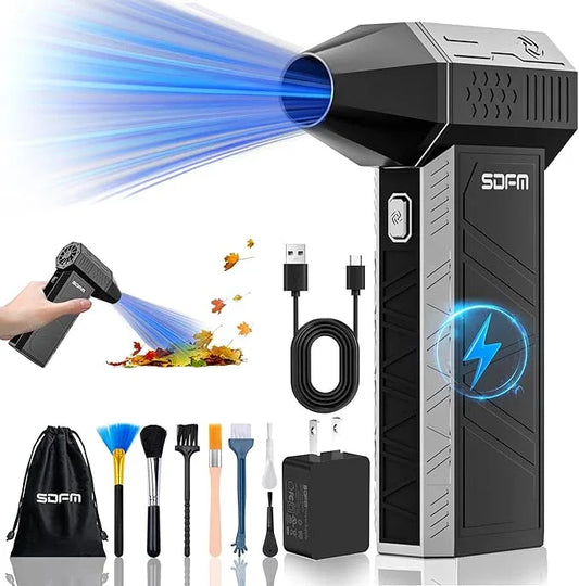 SDFM Compressed Air Duster - Electric Air Duster with Built in Brushless Motor,130,000RPM, 3-Speed Adjustable Air Blower - Suitable for Keyboard, Computer, car, and Home Cleaning (X3) (Max-Black) - NeatNest