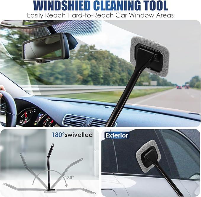 Viewsun 21Pcs Car Cleaning Kit with High Power Handheld Vacuum, Car Wash Mop with Long Handle, Bucket, Detailing Brush Set, Windshield Cleaner, Complete Interior Exterior Washing Supply for Men Women - NeatNest