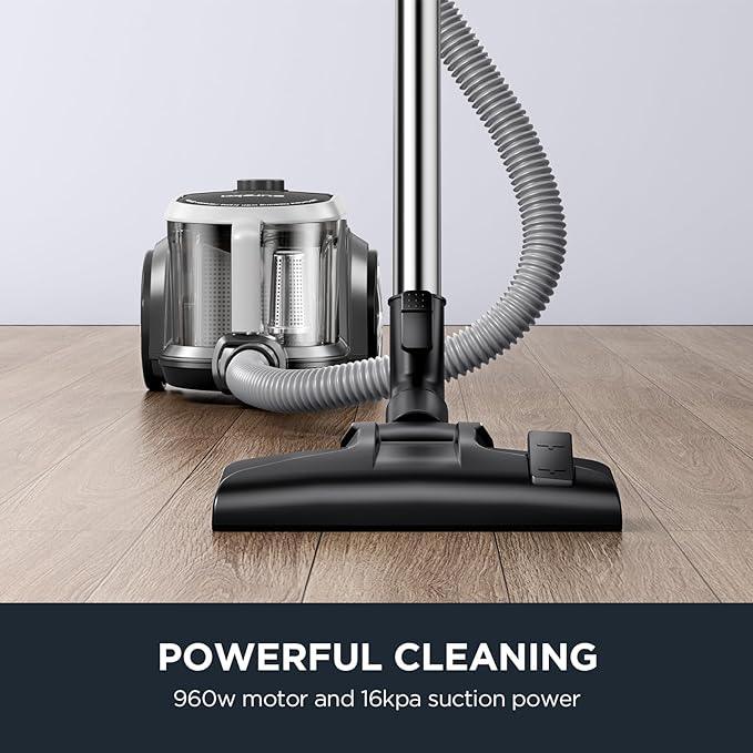 Eureka Bagless Canister Vacuum Cleaner, Lightweight Vac for Carpets and Hard Floors, Silver with Black, NEN180 - NeatNest