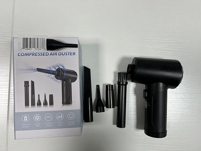 Compressed Air Duster, Keyboard Cleaner - Replace Compressed Canned Air - Portable Electric Air Duster Reusable Rechargeable Air Blower for Computer Keyboard Electronics Pet House, (91000RPM/7500mAh) - NeatNest