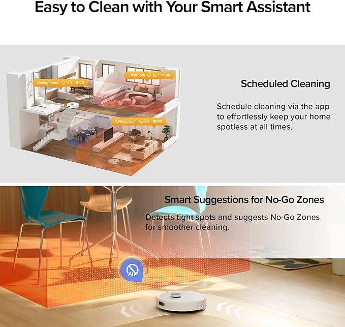 roborock Q7 M5+ Robot Vacuum and Mop, Upgraded from Q5 Max+, Up to 7-9 Weeks Self-Empty, 10000Pa Suction, Dual Anti-Tangle System for Pet Hair & Carpet, PreciSense LiDAR Navigation, App Control, White - NeatNest