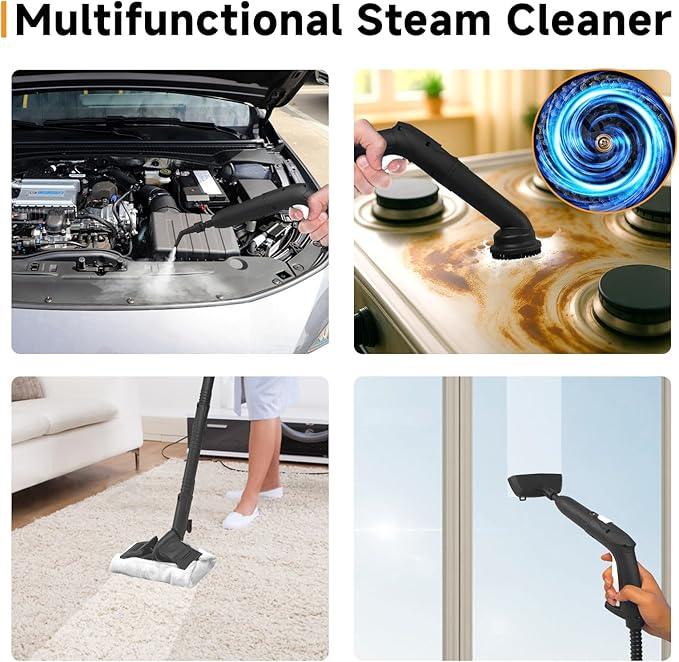 Steam Cleaner, with 27 Accessories, 2000W Portable Household Steamer, with 2.1L Tank and 6M Extra-Long Power Cord for Floor Cleaning,Tile, Carpet, Furniture, Upholstery, Grout, Kitchen, Car (white) - NeatNest