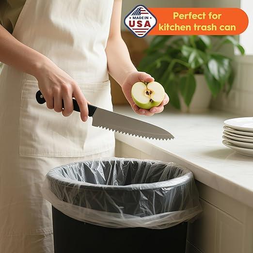 Delxo 55-60 Gallon Trash Bags, 100 Count – 0.9 Mil Medium Duty Garbage Bags, Durable & Puncture-Resistant Plastic Bolsas para basura, Perforated Design– Made in USA for Kitchen, Yard, Office (Clear) - NeatNest
