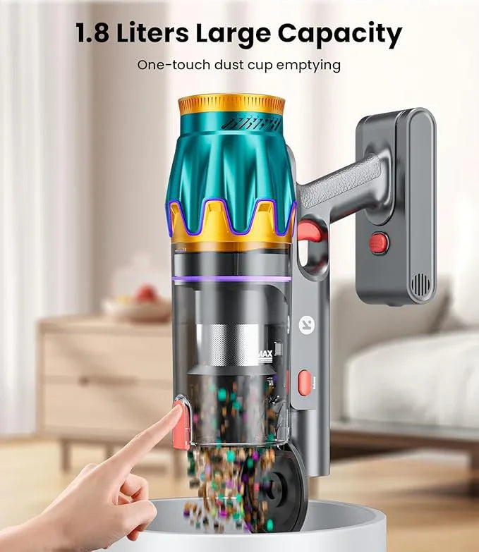 Cordless Vacuum Cleaner, 580W 48KPA 70Mins Vacuum Cleaners for Home, Cordless Stick Vacuum with Touch Screen, Anti-Tangle & Wall Mount Charge, Wireless Vacumm for Home/Pet Hair/Carpets/Floors - NeatNest