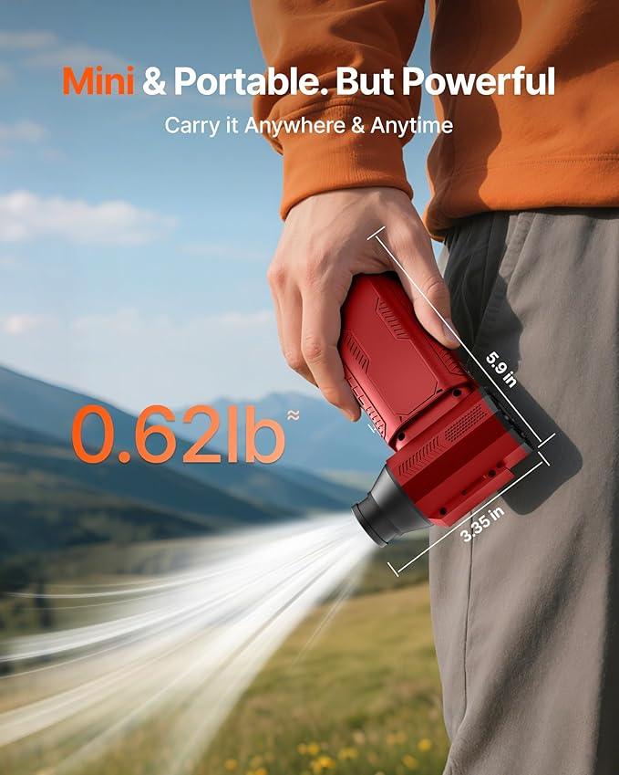 Compressed Air Duster, 130,000RPM Ultra-Powerful Cordless Electric Air Duster with 8000mAh Rechargeable Battery, 4-Gear Adjustable Air Blower for Keyboard, Computer, Car, Home Cleaning - Red - NeatNest