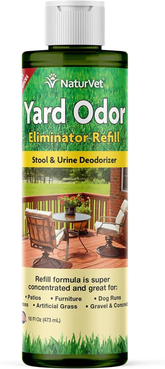 NaturVet – Yard Odor Eliminator | Eliminate Stool and Urine Odors from Lawn and Yard | Designed for Use on Grass, Plants, Patios, Gravel, Concrete & More | 16 oz Refill - NeatNest