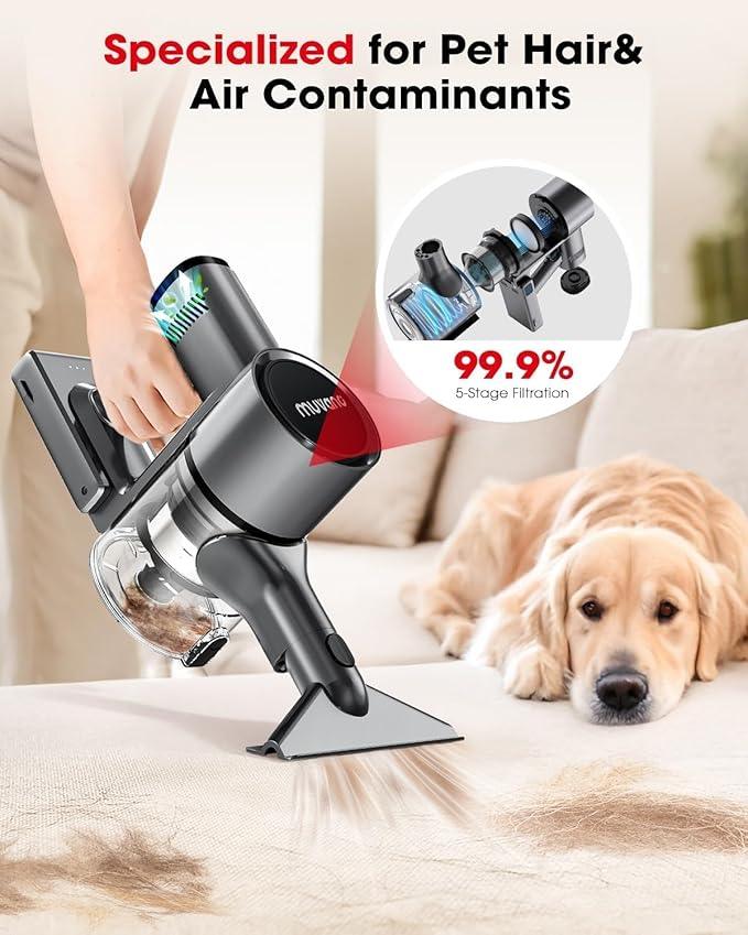 Cordless Vacuum Cleaners for Home, G26 Vacuum Cleaner, 45KPA Powerful Suction, Up to 60 Minutes, Tangle-Resistant, Rechargeable Stick Vac with Wall Mount for Pet Hair, Hardwood Floors - NeatNest