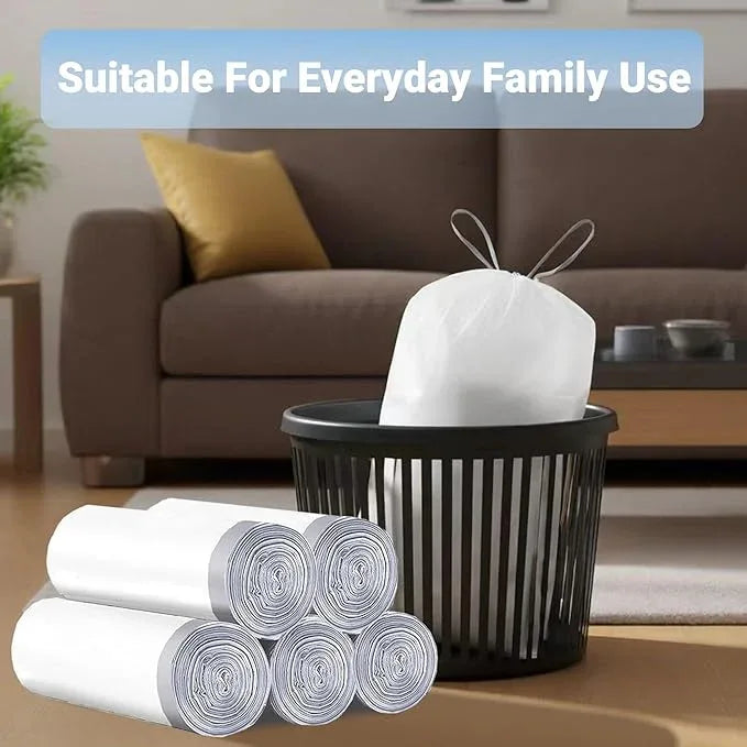 2.6 Gallon Drawstring Trash Bags (200 Count) 1.1 Mils Heavy Duty Small Garbage Bags Fit 10-15 Liter 2.6-4 Gal White Trash Bin Liners for Home Office Kitchen Bathroom Bedroom - NeatNest